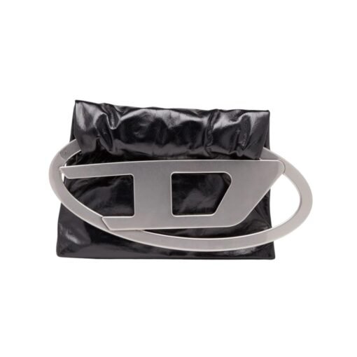 logo-plaque leather pouch